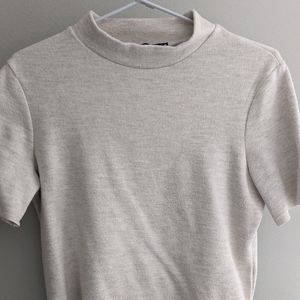 Zara Cream Short Sleeve Top